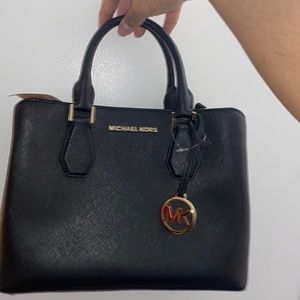 Camille black leather satchel Michael Kors